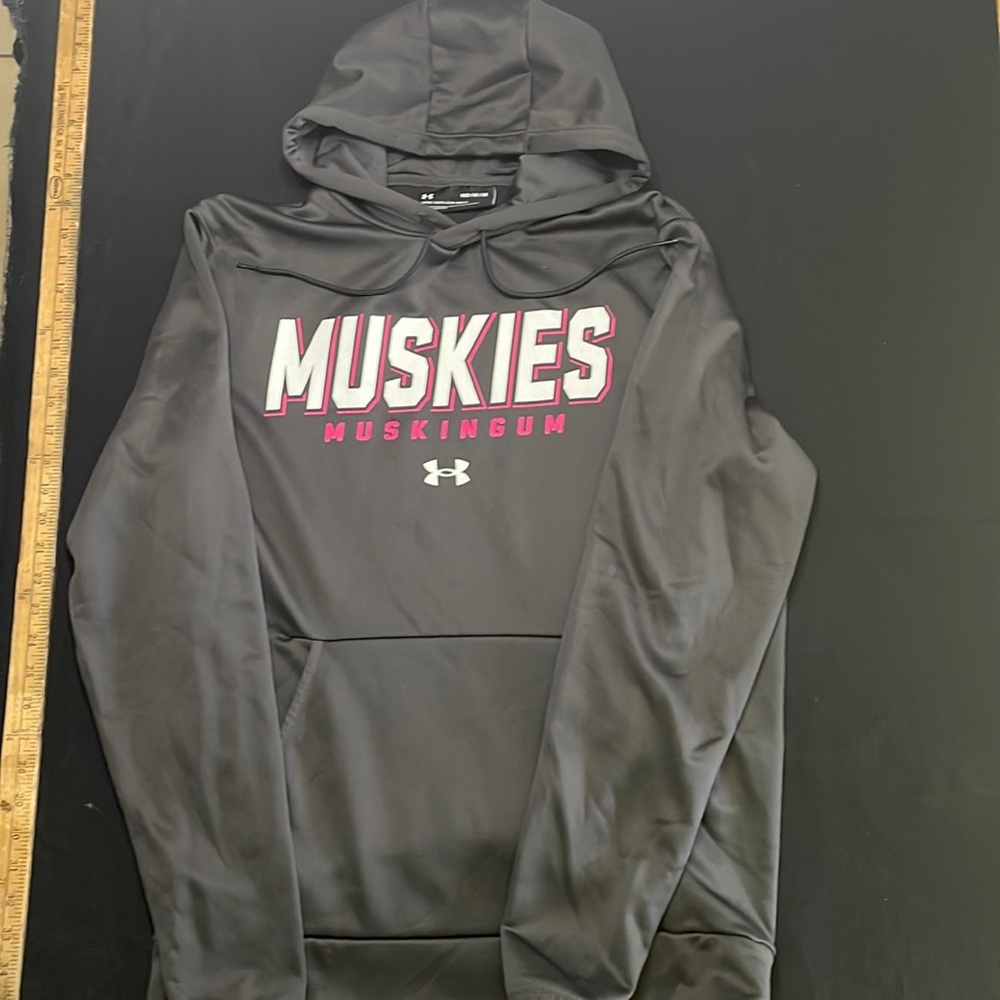 Grey Under Armour Dry Fit Muskingum Muskies College Hoodie